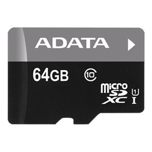 ADATA Premier - Carte mémoire flash (adaptateur microSDXC vers SD inclus(e)) - 64 Go - UHS Class 1 / Class10 - microSDXC UHS-I - pour les particuliers