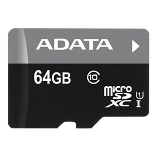 ADATA Premier - Carte mémoire flash (adaptateur microSDXC vers SD inclus(e)) - 64 Go - UHS Class 1 / Class10 - microSDXC UHS-I - pour les particuliers