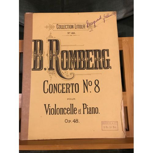 Bernhard Romberg Concerto Pour Violoncelle N°8 Partition Éditions Litolff N°818