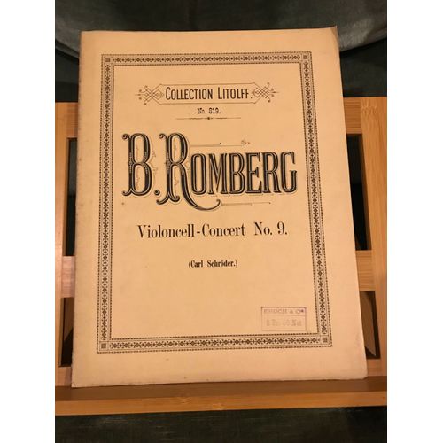 Bernhard Romberg Concerto Pour Violoncelle N°9 Partition Éditions Litolff N°819