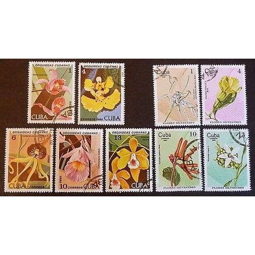 Cuba Oblitéré Y Et T N° 2191 Et + Lot De 9 Timbres De 1980 Flore