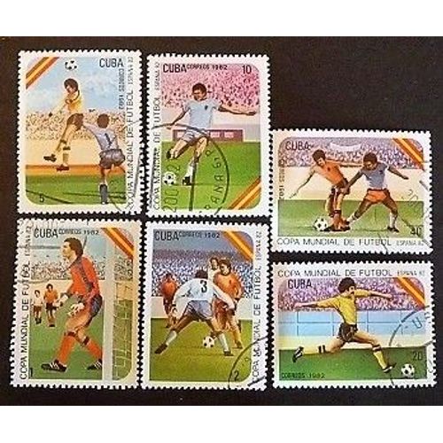 Cuba Oblitéré Y Et T N° 2322 À 2327 Lot De 6 Timbres De 1982 Coupe Foot
