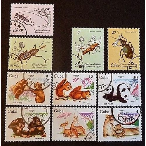 Cuba Oblitéré Y Et T N° 2156 Et + Lot De 10 Timbres De 1979-80 Faune