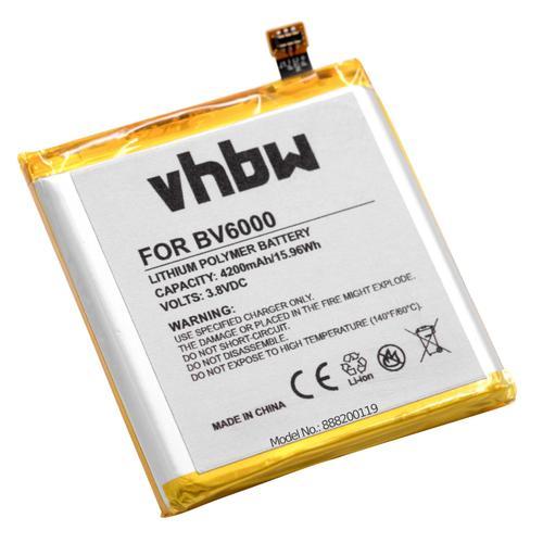 Vhbw Batterie Compatible Avec Blackview Bv6000, Bv6000s Smartphone (4200mah, 3,8v, Li-Polymère)