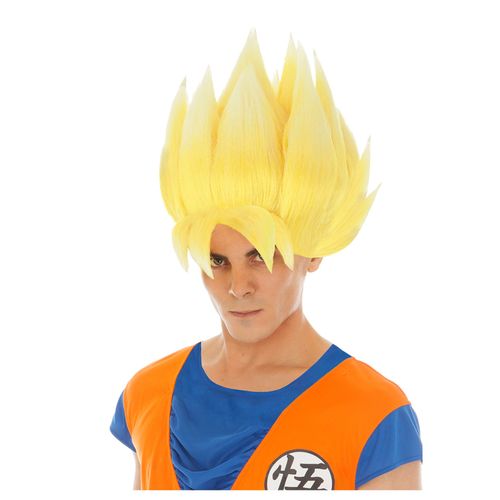 Perruque Jaune Goku Saiyan Dragon Ball Z Adulte Taille Unique