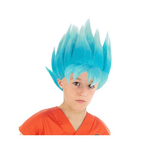 Perruque Bleue Goku Saiyan Super Dragon Ball Z Enfant Taille Unique
