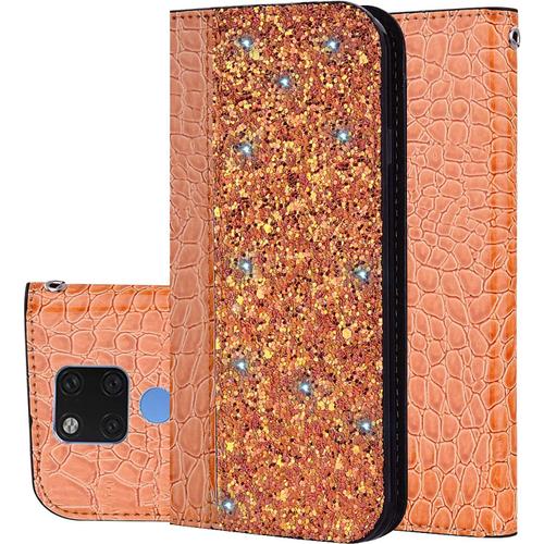 Liquid Crystal Glitter Coque Huawei Mate 20 X 5g Tpu Avec Absorption De Choc Silicone Souple Transparente Ajustement Parfait Coque Pour Huawei Mate 20 X 5g Orange