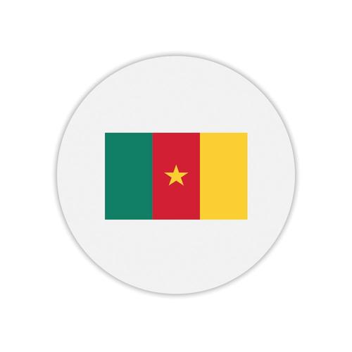 Tapis de souris rond imprimé drapeau cameroun