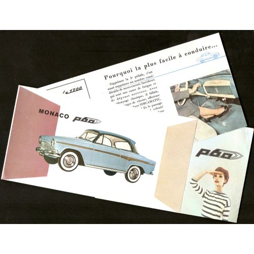 Depliant Publicitaire Simca P60 Monaco