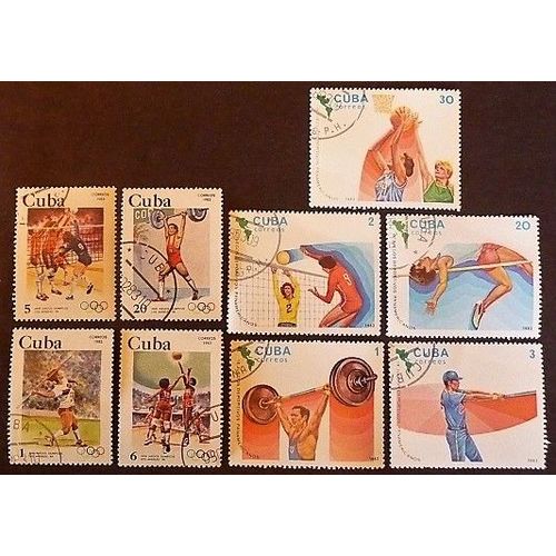 Cuba Oblitéré Y Et T N° 2416 Et + Lot De 9 Timbres De 1983 Jeux