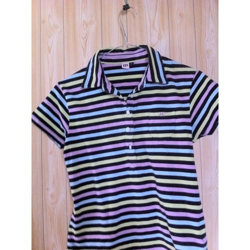 Polo Rayé Multicolore. Taille 1. 95 % Coton, 5 % Élasthanne.