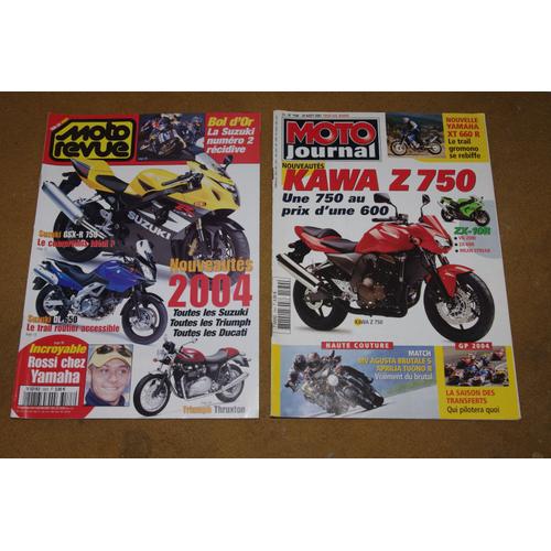 Lot Magazines : Moto Journal N°1580 Kawa Z750 Vn2000 Zx10r Zx6rr + Moto Revue N°3583 Gsx-R750 Dl650 Triumph Thruxton