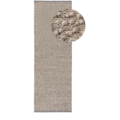 Tapis De Laine Lana Gris 80x250 Cm - Tapis Nature