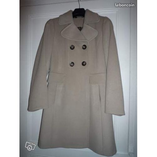 Manteau 100% Laine Taupe Caroll 38/40