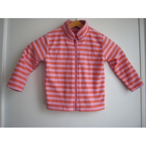 Gilet Rayé Rose Polaire 2 Ans Tissaia Tbe