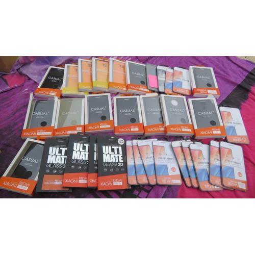 Lot Destockage Pour Revendeur Coques Étuis Protèges Vitre Xiaomi Redmi 9t 11t Note 8 11 11s 9 10 10s (Folio Cover Tempered Glass)