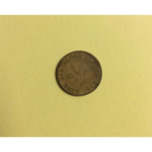 Pièce : Bank Deutscher Lander, 10 Pfennig, 1949 (Tâche Sur Une Face)