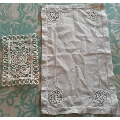 Lot De 2 Napperons Rectangulaires Blancs