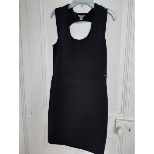 Elegante Robe De Soiree Noire En Stretch Courte & Sexy " Guess " Taille M Idee Cadeau