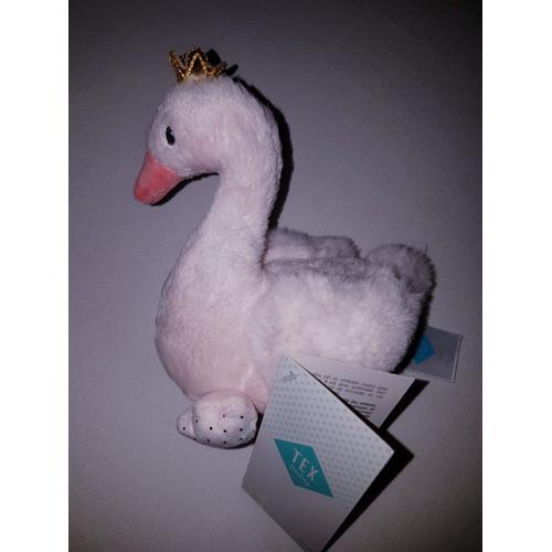 Doudou Cygne Petit Modèle Tex Carrefour Rose Doré Couronne Jouet Bebe Naissance Peluche Éveil Enfant Soft Toys 15 Cm