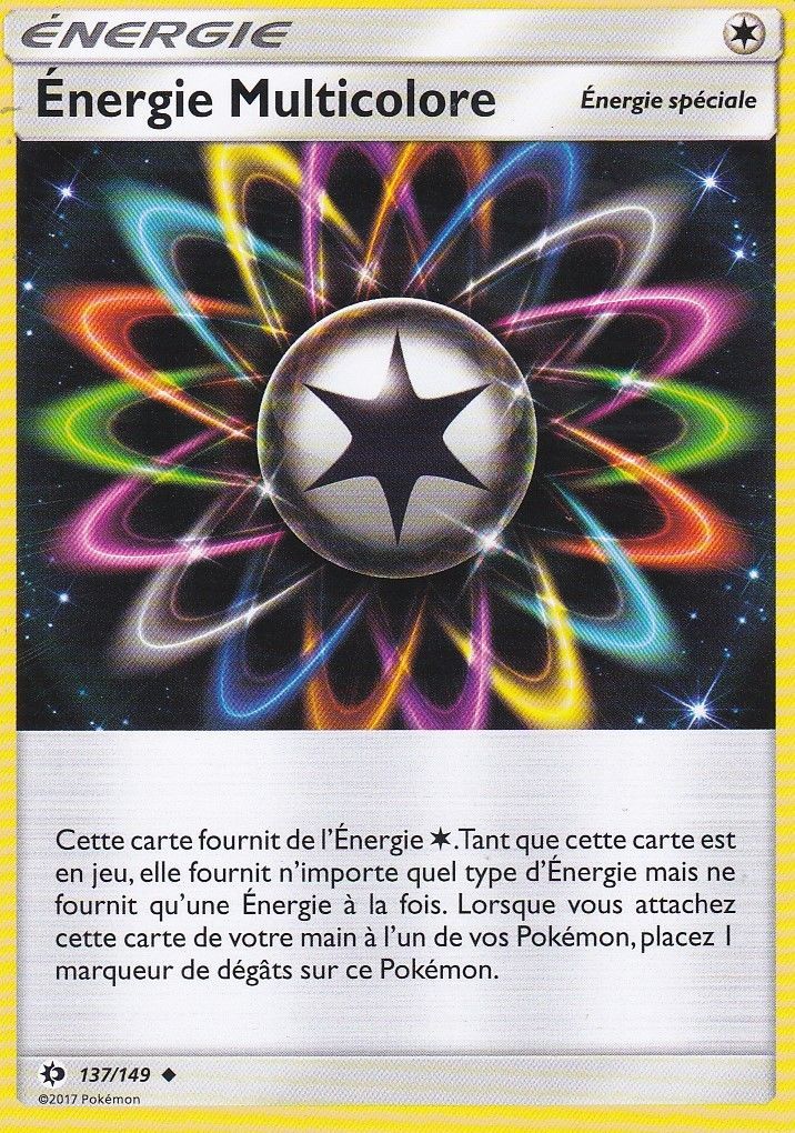 Carte Energie Pokémon - Energie Multicolore - 137/149 - Série Soleil Et Lune