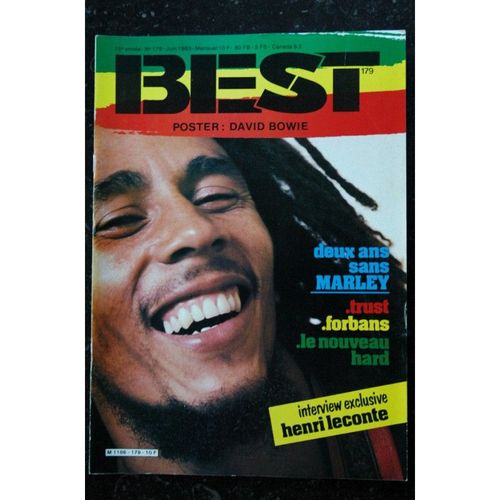 Best 179 Juin 1983 David Bowie Bob Marley Trust Forbans Henri Leconte