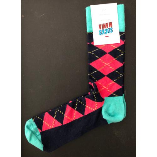 Happy Socks - Chaussettes À Motif Argyle - Taille : 41 - 46 - Réf : Hsary01-3001