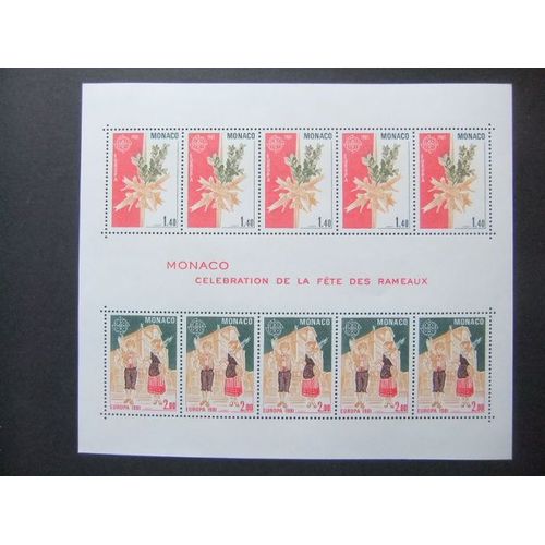 Monaco 1981 Europa Cept Celebration De La Fête Des Rameaux Yvert Bloc 19 ** Mnh