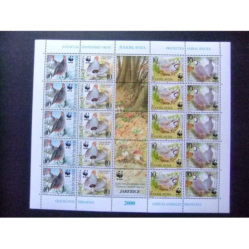 Jugoslavia 2000 Wwf Espéces Animales Protégées Yvert 2815 /18 En Bloc ** Mnh