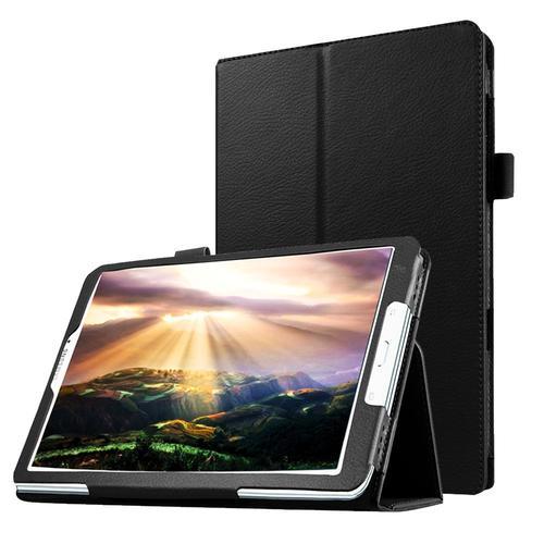 Etui Smart Case Pour Tablette Samsung Galaxy Tab E 9.6 (Sm-T560 / Sm-T560n / Sm-T561) - Cuir Synthétique, Noir Housse Pochette