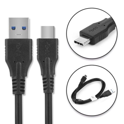 Câble Data pour Samsung Galaxy S10, S10 Plus / S9 / S8 / Note 9, Note 8 / A8, A7, A5, A3 / A80, A70, A50, A40 - 1m, 3A Câble USB, noir