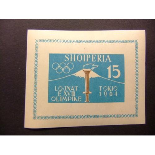 Albania 1962 Juegos Olimpicos De Tokio 1964 Yvert Bloc 6 B ** Sin Dentar Mnh