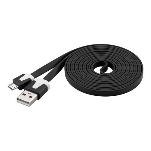 PremiumCord - Câble USB - USB (M) pour Micro-USB de type B (M) - USB 2.0 - 2 m - moulé, plat - noir
