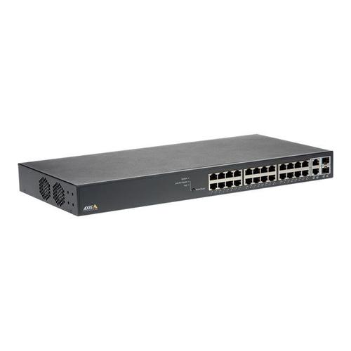 Axis T8524 PoE+ Network Switch - Commutateur - Géré - 24 x 10/100/1000 (PoE+) + 2 x SFP Gigabit combo (liaison montante) - de bureau, Montable sur rack - PoE+ (370 W) - pour AXIS A1610, C1410...