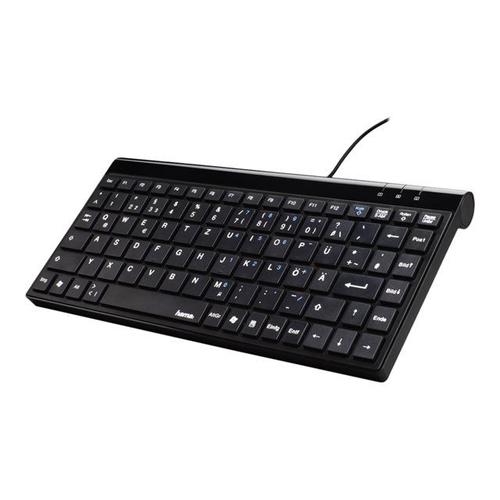 Hama Slimline Mini-Keyboard SL720 - Clavier - USB - QWERTZ - Allemand - noir