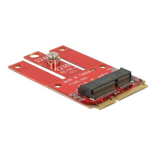 Delock Mini PCIe > M.2 Key E slot - Contrôleur de stockage - M.2 - 1 Canal - M.2 Card - PCIe Mini Card