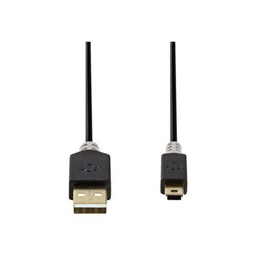 Nedis - Câble USB - USB (M) pour mini USB type B (M) - USB 2.0 - 2 m - moulé - anthracite