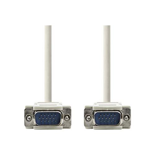 Nedis - Câble VGA - HD-15 (VGA) (M) pour HD-15 (VGA) (M) - 2 m - rond - ivoire