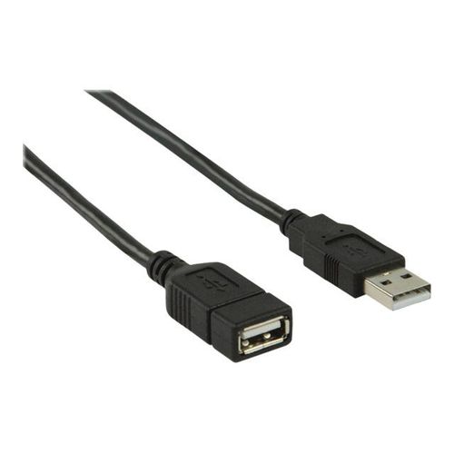Nedis - Rallonge de câble USB - USB (M) pour USB (F) - USB 2.0 - 2 m - rond - noir