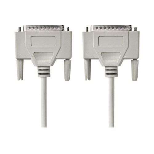 Nedis - Câble série - DB-25 (M) pour DB-25 (M) - 2 m - rond, vis moletées - ivoire