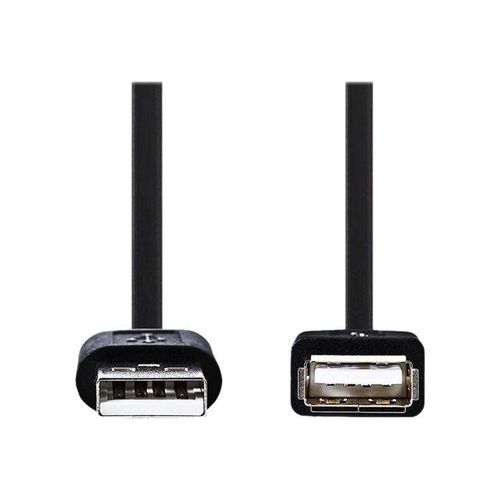 Nedis - Rallonge de câble USB - USB (M) pour USB (F) - USB 2.0 - 20 cm - noir