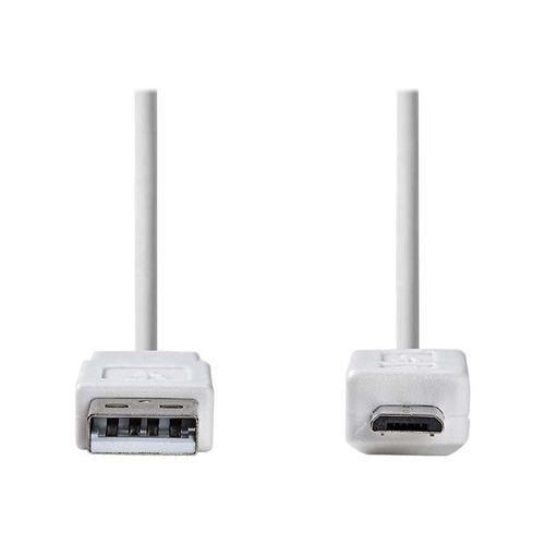Nedis - Câble USB - USB (M) pour Micro-USB Type B (M) - USB 2.0 - 1 m - plat - blanc