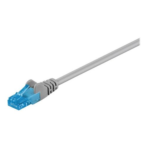 goobay - Cordon de raccordement - RJ-45 (M) pour RJ-45 (M) - 50 m - UTP - CAT 6a - sans halogène, sans crochet, bloqué - gris