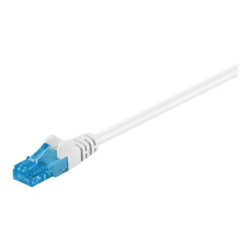 goobay - Cordon de raccordement - RJ-45 (M) pour RJ-45 (M) - 3 m - UTP - CAT 6a - sans halogène, sans crochet, bloqué - blanc