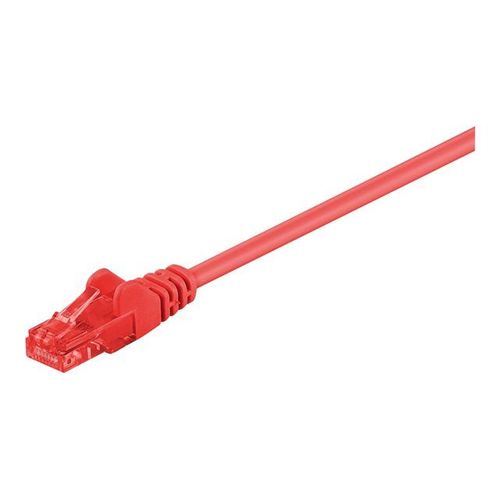 goobay - Cordon de raccordement - RJ-45 (M) pour RJ-45 (M) - 15 m - UTP - CAT 6 - rond, sans crochet, bloqué - rouge