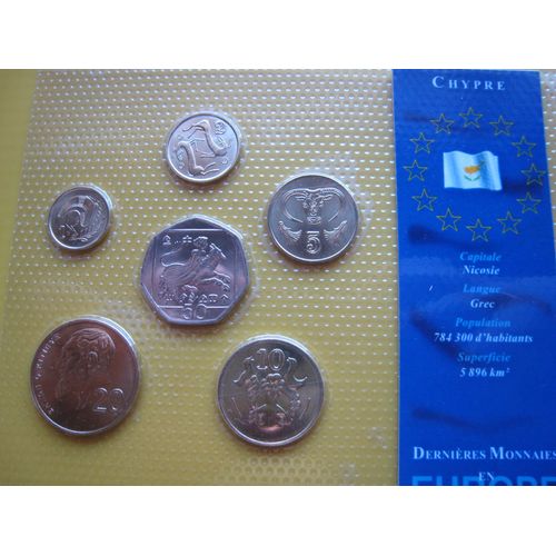 Lot/Set De 6 Pièces De Monnaie Neuves 1 - 2 - 5 - 10 - 20 - 50 Cents De Pound - Chypre - Europe - 2003/2004 - Avant L'euro