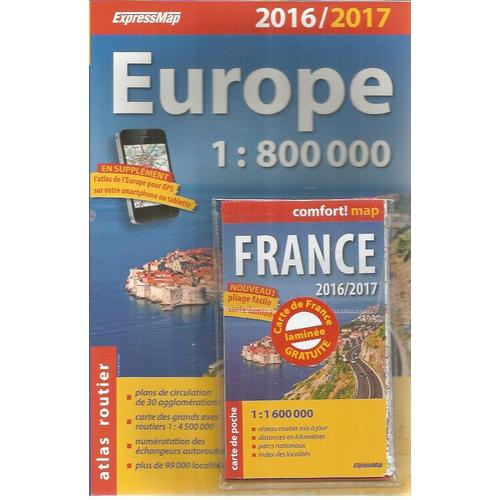 Atlas Routier Europe 1:800000 + France 1:1600000 - 2016/2017