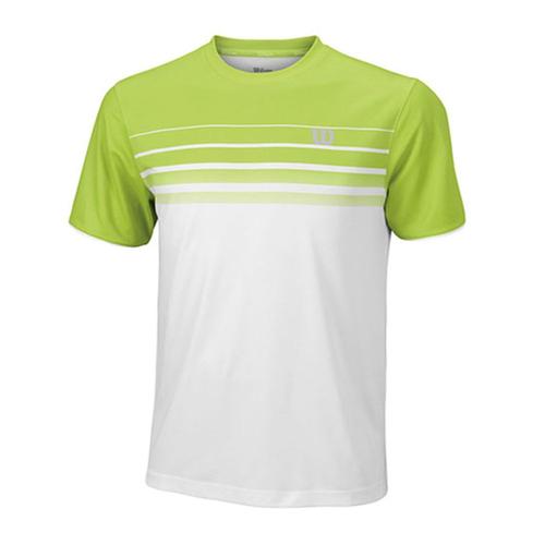 T-Shirt Wilson Sp Striped Crew Blanc Vert