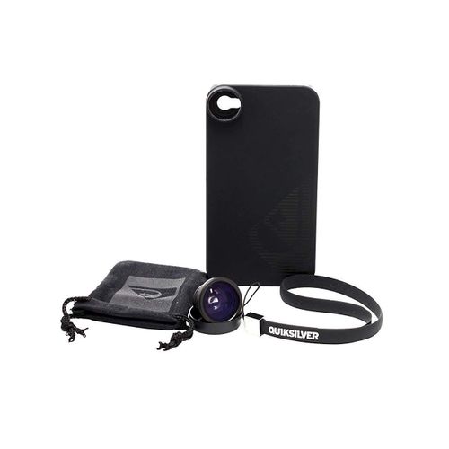 Coque Iphone 4 4s Quiksilver Noir A Lentille Fish-Eye 180° Silicone Rigide (Tpu)