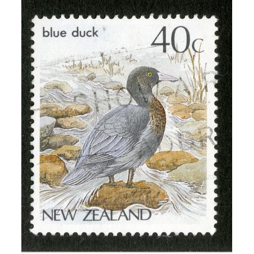 Timbre Oblitéré New Zealand, Blue Duck, 40 C